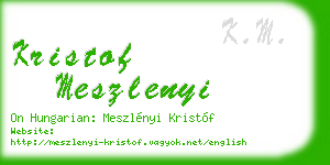 kristof meszlenyi business card