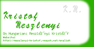kristof meszlenyi business card